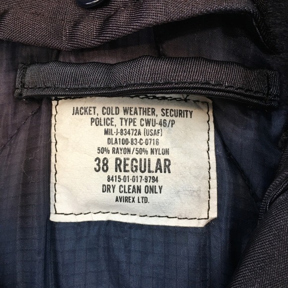 Vintage AVREX USAFS Bomber Flight Jacket Security Police Size 38 Fur Collar - Picture 8 of 8